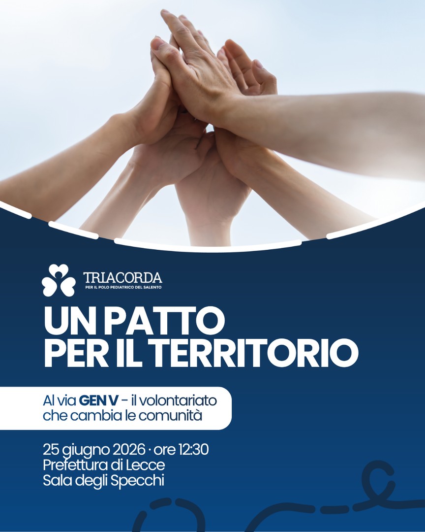 locandina evento GEN V, Tria Corda tra i promotori della nuova alleanza per il volontariato salentino